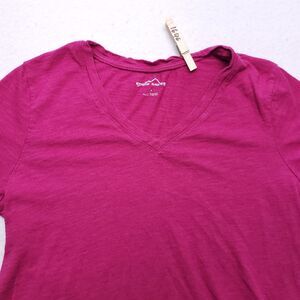 Eddie Bauer Casual Pullover Short Sleeve Shirt Womens Size Medium M Pink